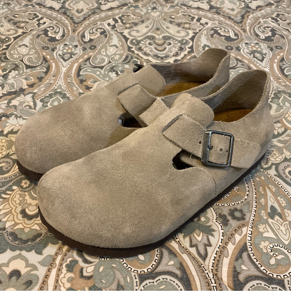 Mint Birkenstock London Taupe Suede Women’s Sz 36 Worn 2x